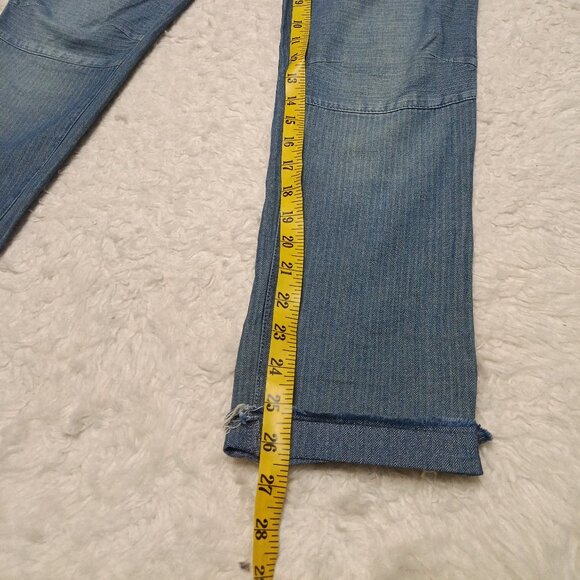 Free People Women's Blue Denim Cotton Overalls Jumpsuit Size 28 - Picture 7 of 9